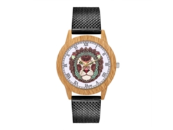 Reloj De Pulsera Analógico Unisex De Aleación Con Esfera Redonda, Movimiento De Cuarzo, Color Negro.