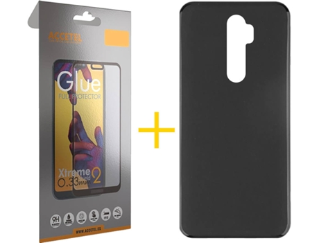 Kit Funda + Protector de Pantalla Xiaomi Redmi Note 8 Pro ACCETEL Full Liso (Negro)