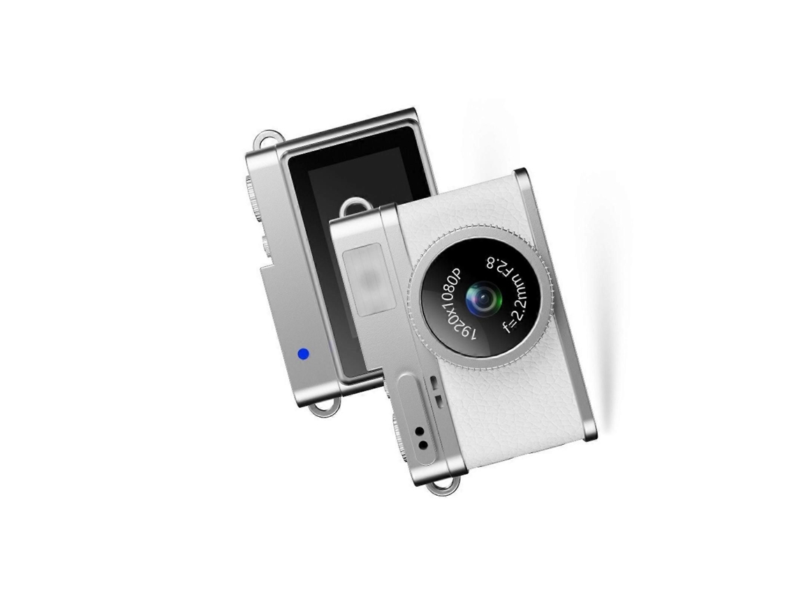 Mini cámara llavero 1080p Mini cámara digital retro Pequeña cámara de bolsillo para fotos y videos Blanco TAISHENGDA