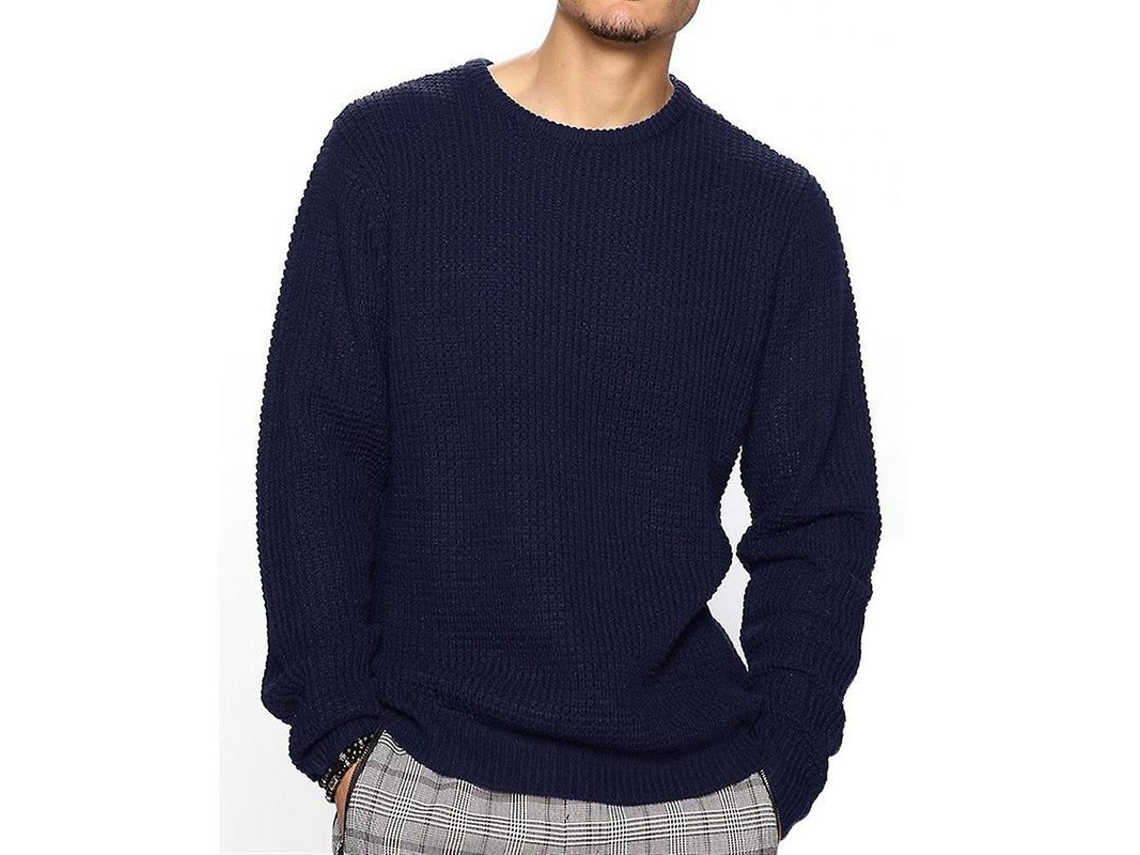 2026-jersey Hombre De Punto Waffle Manga Larga Cuello Tortuga Casual Pullover De Calidad Superior