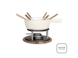 Juego de fondue tradicional Livoo Men426c de 2,6 l para 6 personas, de hierro fundido esmaltado, con 6 tenedores Caquelon, compatible con todas las fuentes.