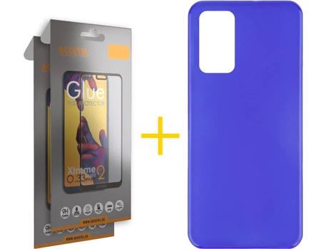 Kit Funda + Protector de Pantalla Huawei P40 ACCETEL Cristal Templado 6755 Azul