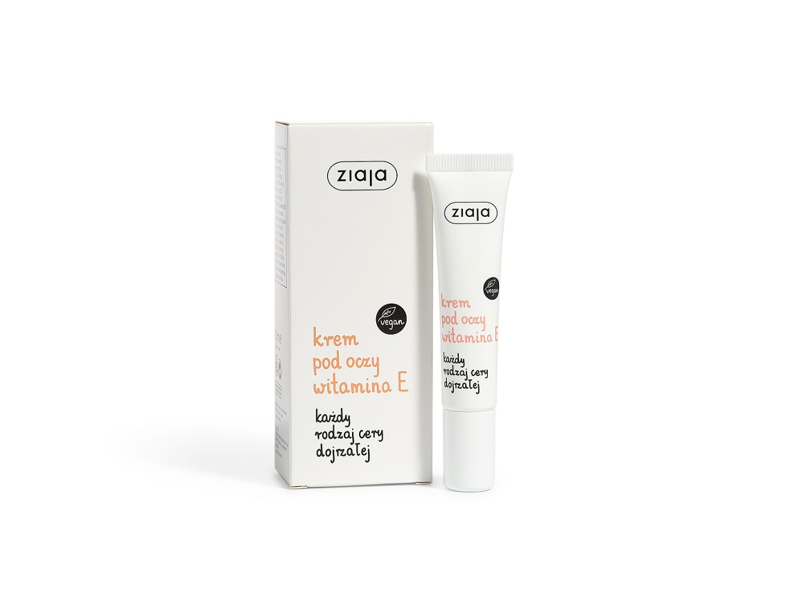 Crema antiedad para ojos con vitamina E, 15 ml, reduce líneas finas y bolsas Ziaja
