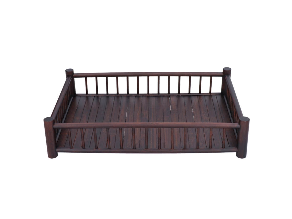 Bandeja De Bamboo Rectangular Para Té Kung Fu, Accesorios, Almacenamiento, Decoración China Marrón Oscuro
