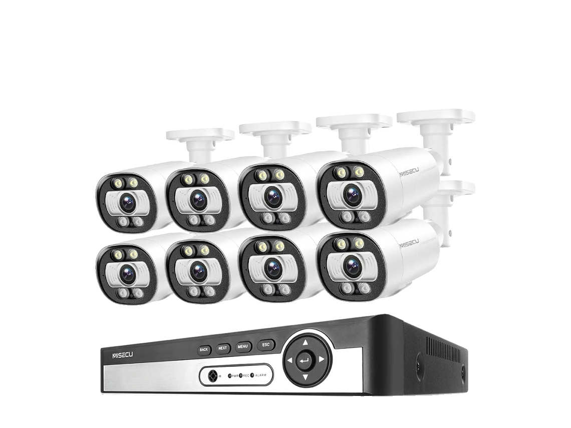 Sistema de cámara de seguridad POE de 8 canales, detección facial con IA, visión nocturna mejorada, NVR de 8 canales, 8 cámaras de 5 MP, 1T OEM