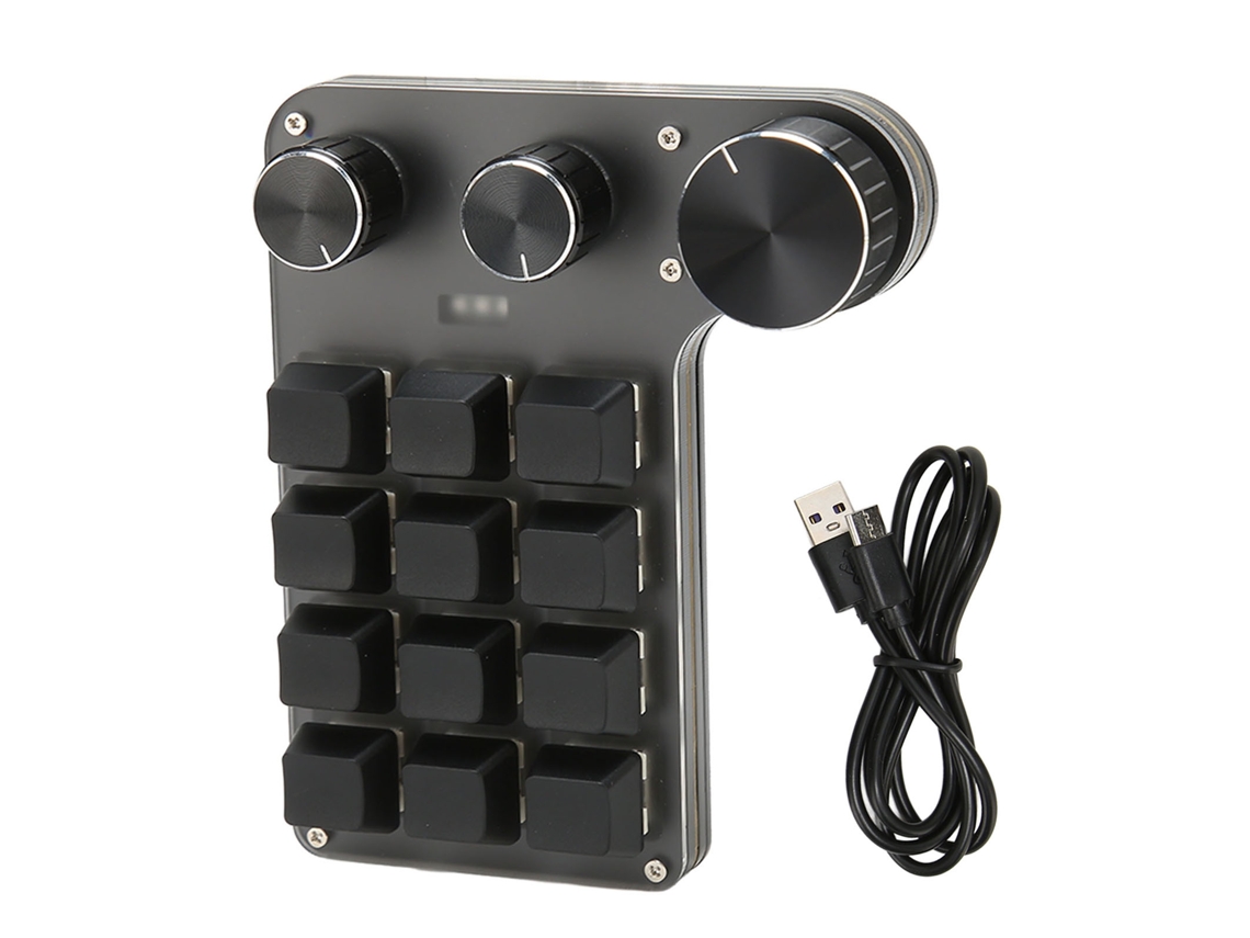 Teclado Mecánico De 12 Teclas, 3 Botones, Tecla Roja, Resistente Al Agua, Usb Para Juegos Y Uso De Oficina.