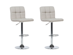 Conjunto de 2 bancos de bar BELIANI Marion de Poliéster Creme 45x39x114