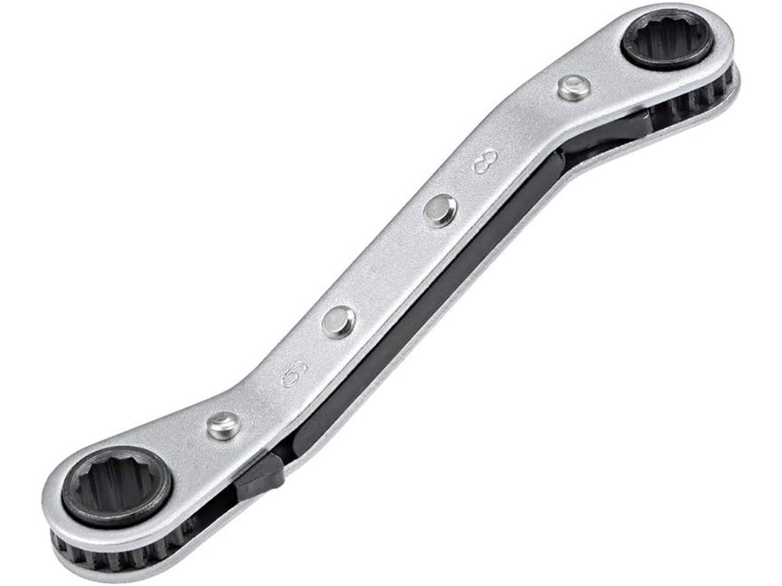 Llave de carraca reversible de 8 y 9 mm con doble extremo en acero cromo-vanadio CHABERLU