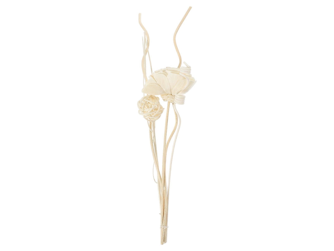 Rebe-set De Palos Difusores De Aceite Esencial Con Flor Y Decoración Para Aromaterapia Reemplazable 29,00x6,00x6,00cm Blanco