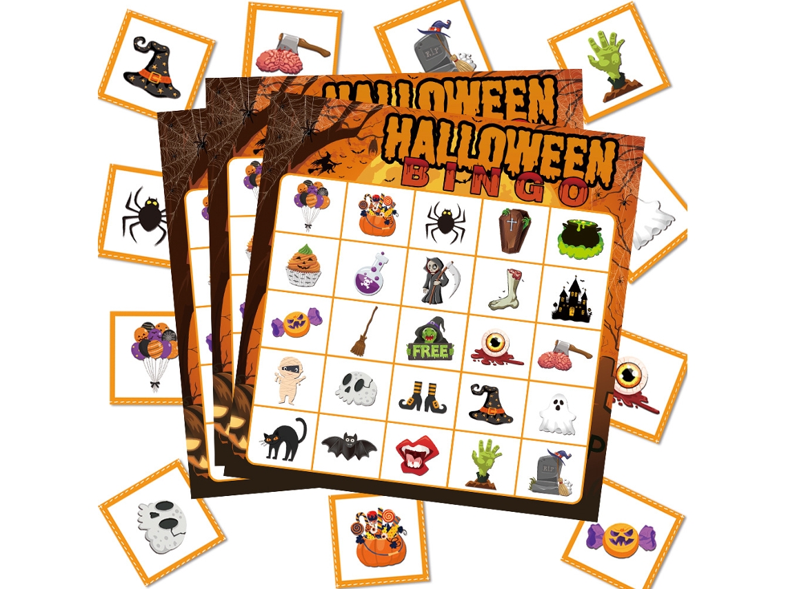 Juego de tarjetas de entretenimiento para el té de la tarde con temática de Halloween, 38 piezas, 2 juegos Chennnls