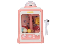Ats-máquina De Peluches Con Luz Y Música Conejo Patsrón Espacial Mini Para Niños Color Rosa