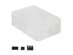 Caja de acoplamiento para Raspberry Pi 4 con 3 disipadores de calor en ABS negro, blanco, transparente y dorado