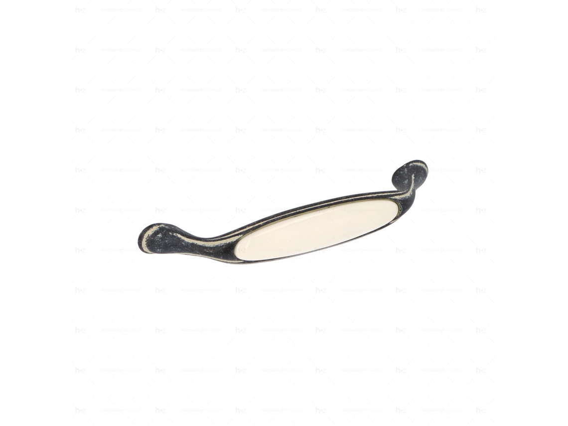 Tirador para muebles de aleación de zinc/porcelana. Estilo clásico. Distancia entre ejes 128. Marfil RústicoCAMBIO DE HARDWARE