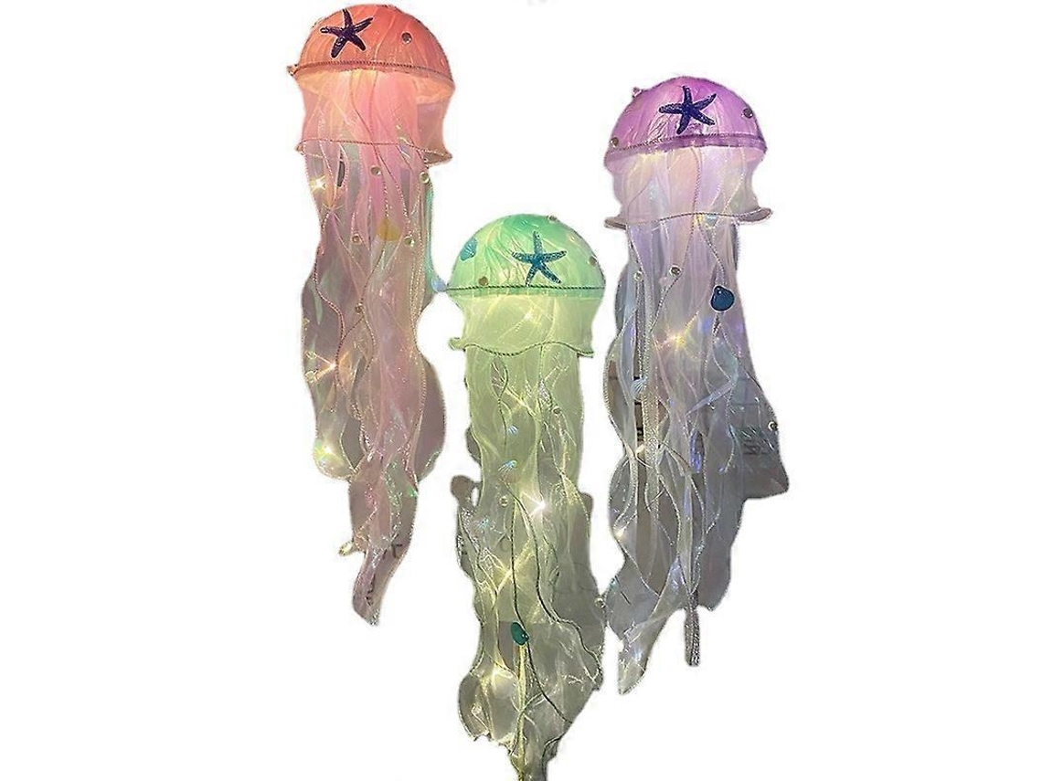 Lámpara de noche LED con forma de medusa, candelabro decorativo hecho a mano, adorable rosetón mágico de ensueño
