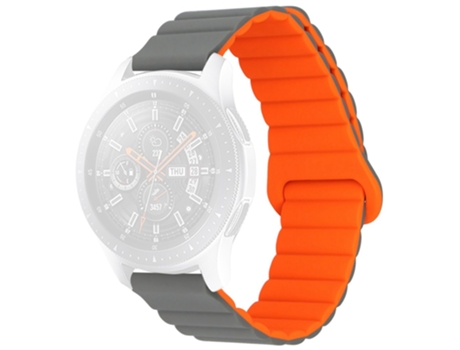 Correa de Silicona magnético 22mm para Haylou RT/RT2/GST/GS/RS3/Huawei Watch 3/Xiaomi Watch S1/S1 Active - gris/naranja