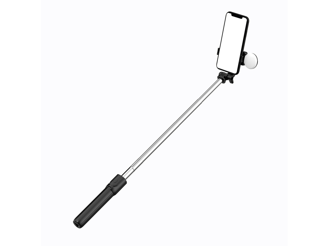 Palo Para Selfies Wr1yxs Trípode Telescópico 0.71m Con Lámpara Circular - Negro