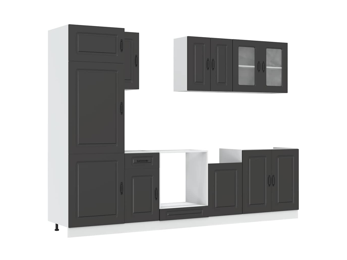 Juego de gabinetes de cocina de 8 piezas Kalmar Black EXCLUSIVO DE LA CASA
