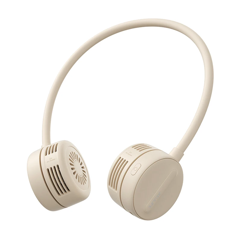 Ventilador De Cuello Portátil Usb (marrón), Diseño Sin Aspas Ajustable 360°, Recargable Por Usb, Manguera Flexible.