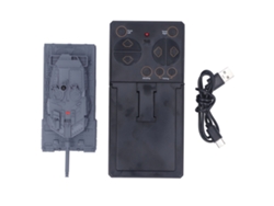 Brinquedo De Tanque Controle Remoto 2.4g Rotação 360° Usb Recarregável Com Caixa De Exibição Transparente