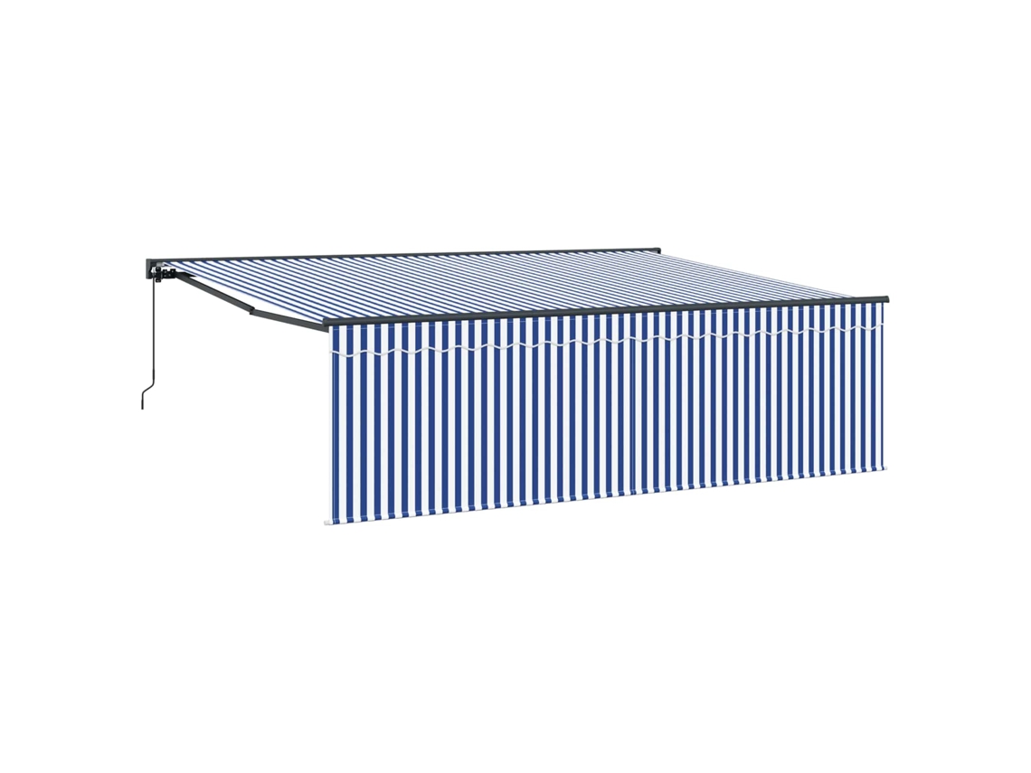 Maison Exclusive - Toldo Retráctil Manual Azul Y 400 X 300 Cm Poliéster Y Aluminio