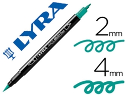 Marcador Lyra Aqua Brush Águarelavel Dupla Ponta Fina e Pincel Verde Noite0
