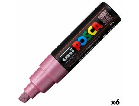 Marcador POSCA Pc-8K Metálico Rosa 6 Unidades