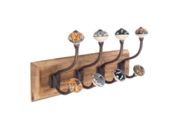 ORIGEN Home Decor Percha 4 Pomos Percheros Marrón - Vintage Decoración de Pared 45cm BY SIGRIS