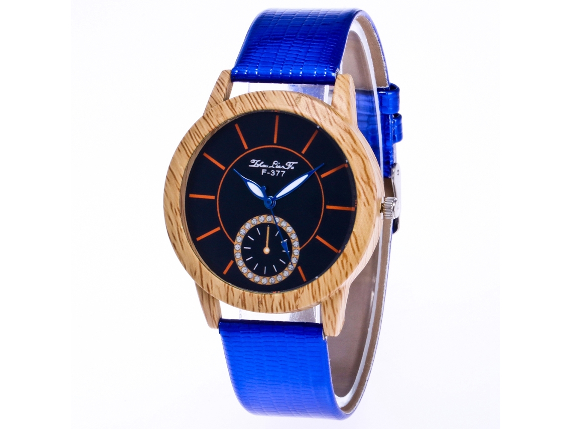 Reloj De Pulsera Clásico Informal De Cuarzo Para Mujer Zhoulianfa Con Correa De Pu Azul.