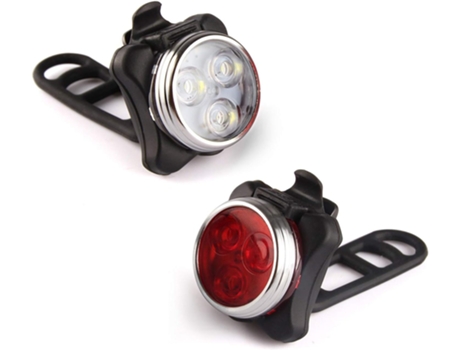 Lámpara frontal recargable por USB - Rojo Blanco - Juego (bordes plateados)
