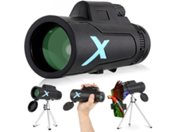 Telescopio monocular 12x50 de alta potencia Bak4 HD con visión nocturna, soporte para smartphone y trípode ajustable para USHION