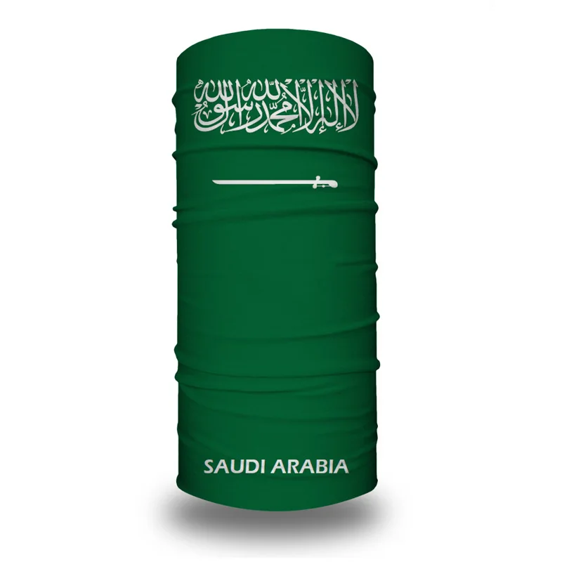 (arabia Saudita) Mascarilla Facial Con La Bandera De La Copa Mundial, 14x21cm, Diadema Mágica Sin Costuras