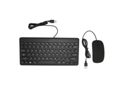 Baoj-2026combo Teclado E Rato Com Fio Ergonômico Economia De Energia 78 Teclas Teclas Redondas 4 Botões Rato Preto