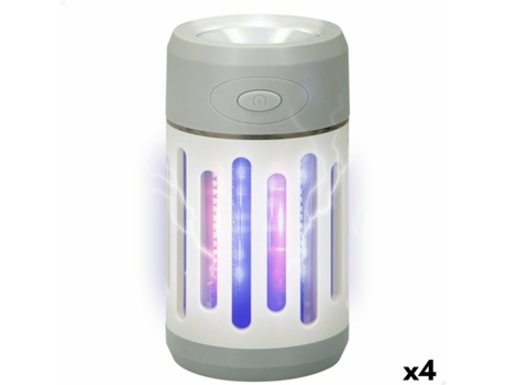 Lámpara Antimosquitos Recargable con LED 2 en 1 Aktive 7 x 13 x 7 cm (4 Unidades)