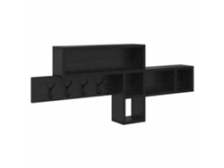 Maison Exclusive - Perchero De Pared Con Estante Roble Negro 100 X 12 X 43,5 Cm