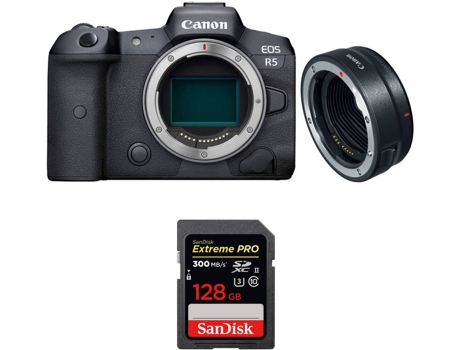 Kit Cámara CANON EOS R5 EF-EOS R + SanDisk 128 GB (Full-Frame)