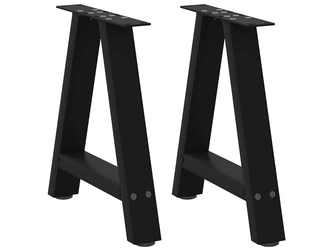 Patas De Mesa De Centro Forma A 2uds Acero Negro 38x(30-31) Cm