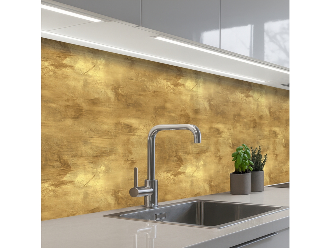 Paneles antisalpicaduras para cocinas industriales - Texturizados - Dorado 200x80 cm
