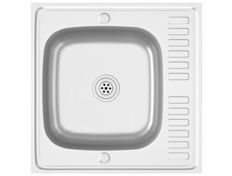 Fregadero VIDAXL Escurridor Plateado 600x600x155 mm Acero Inoxidable