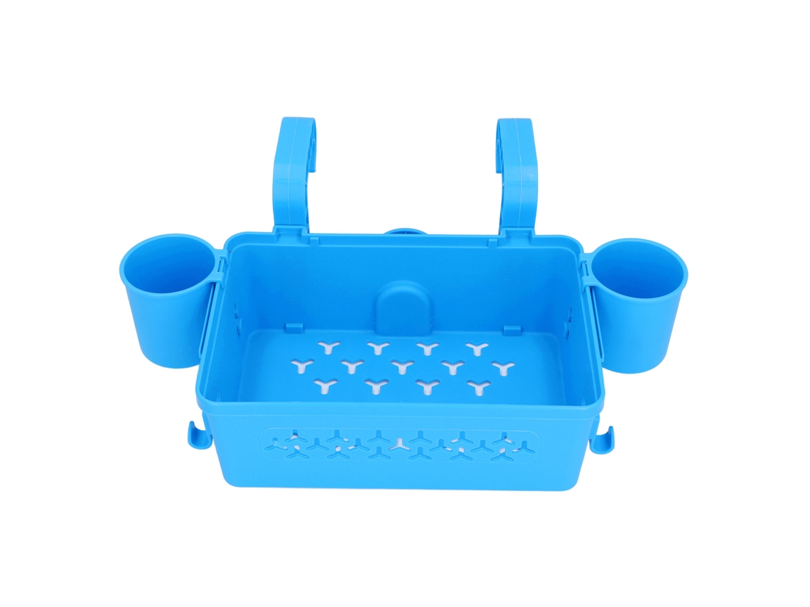 Kklv-canasta De Almacenamiento Para Piscina Con Portavasos De Plástico Grueso, Carga 22lb, Colgante, Para Gafas Toallas Teléfonos Azul