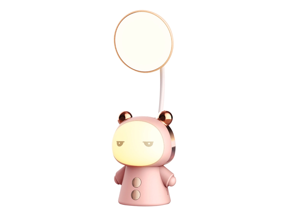 Rebe-lámpara De Escritorio Led Infantil Con Protección Ocular Creativa Usb Recargable Luz De Noche Rosa Para Niños
