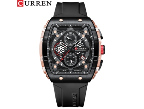 Relojes de pulsera para hombre Reloj cronógrafo multifuncional de cuarzo analógico para hombre Reloj deportivo de moda-Concha rosa negra LUUCOZK