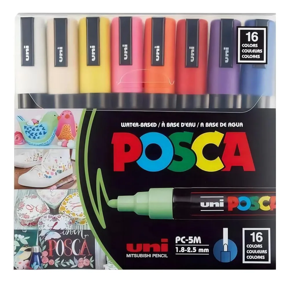 Para marcadores Uni Posca a base de agua Pc 1m 16 piezas vayotoy