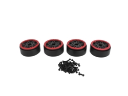 Llantas Beadlock De 1,9 Pulgadas De Fibra De Carbono Para Coche Rc Crawler 1/10 Scx10 Rr10 Rojas