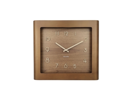 Reloj de pared con marco cuadrado de madera de tilo KARLSSON Sole