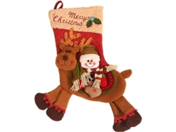 Calcetines Navideños Con Renos Y Muñecos De Nieve, Decorativos Para Fiestas Navideñas, 57x24cm.