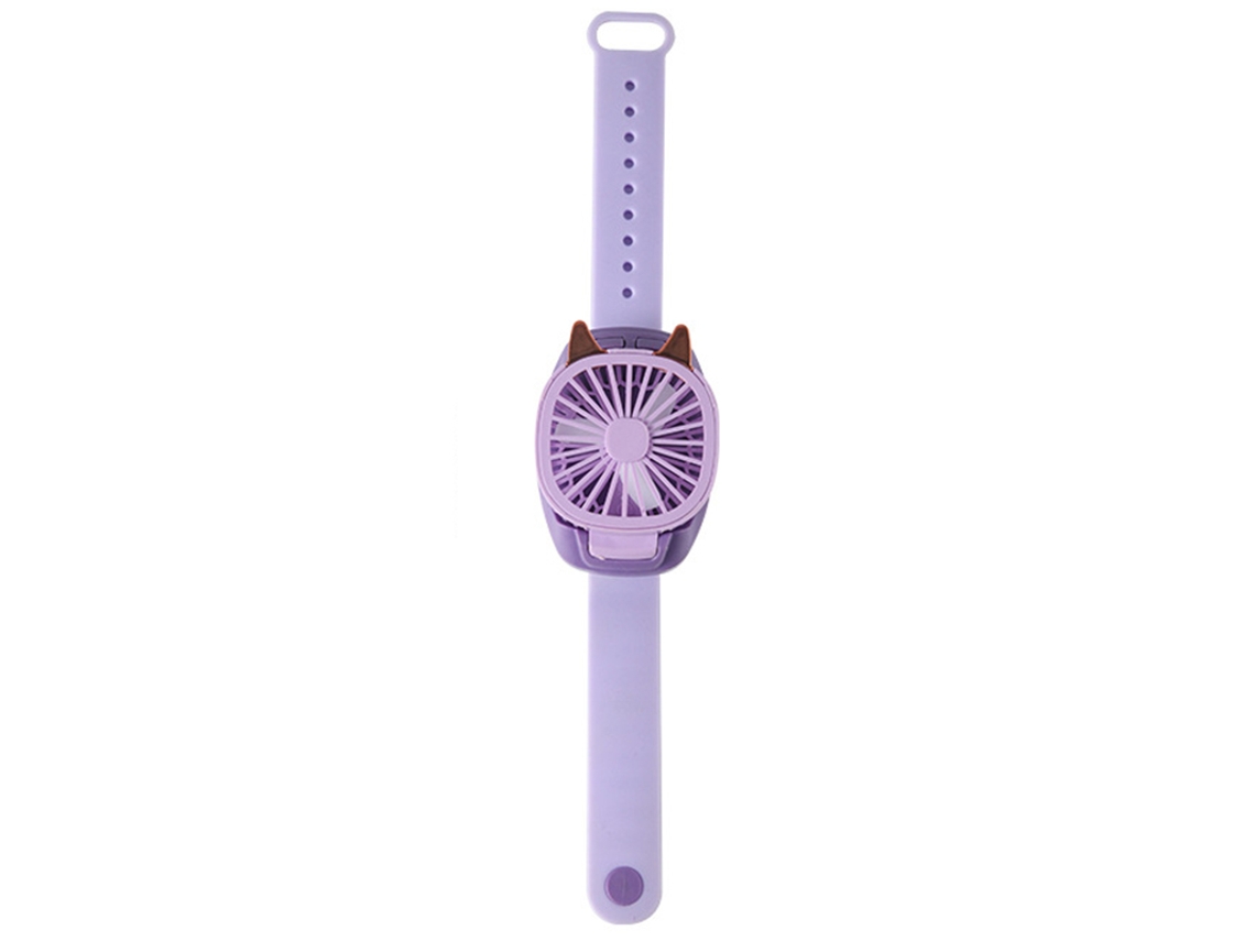 Ventilador Personal Chrui Con Pulsera, 3 Velocidades, Recargablemorado