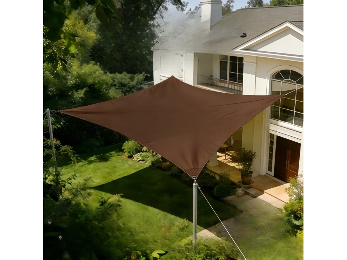 Sombrilla Rectangular De Tela Oxford Estilo Vela, 3x5 M, Marrón, Digitallab