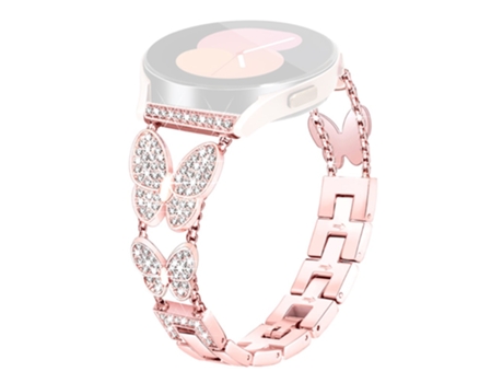 Correa de metal decoración de diamantes de imitación 20mm para Huami Amazfit Bip 3 Pro/GTS 4 Mini/GTS 3 - oro rosa