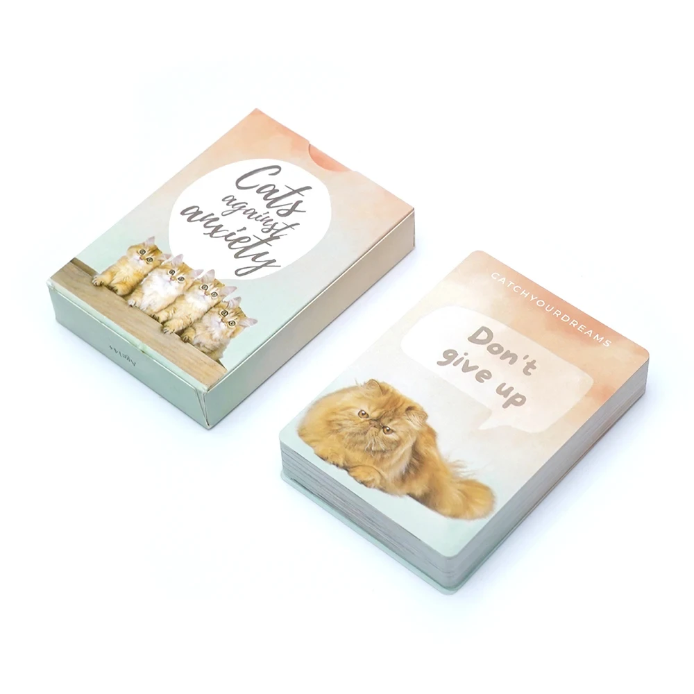 Cartas De Tarot Antiestrés Con Temática De Gatos, 50 Cartas, Un Regalo Con Temática Felina.