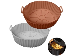 Juego De Recipientes De Silicona Para Freidora De Aire (2 Piezas), Reutilizables Y Antiadherentes, Aptos Para Hornos De 3 A 5 Cuartos De Galón.